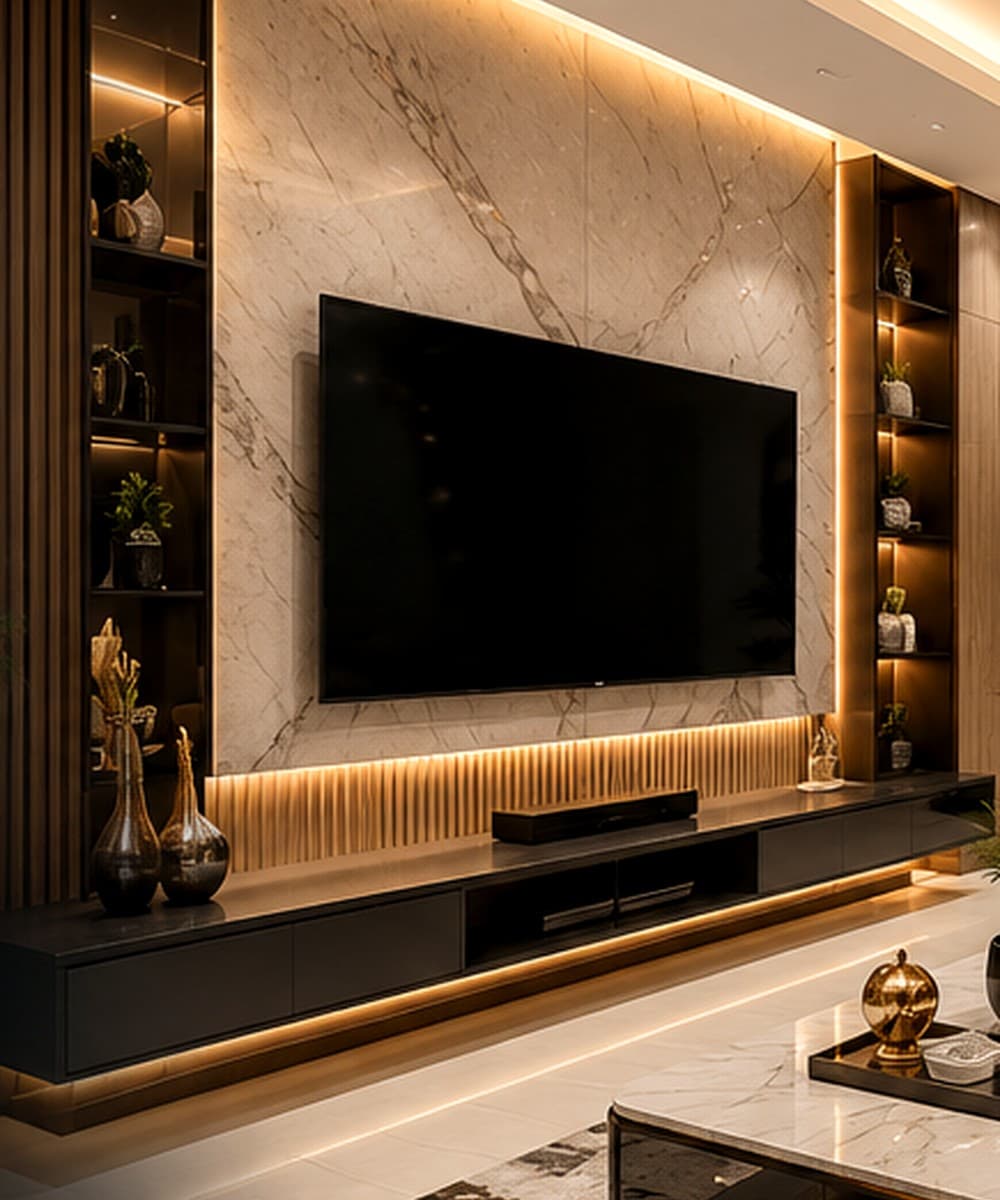 TV Unit Design 2 by DBuild Interiors in Sarjapura Bangalore